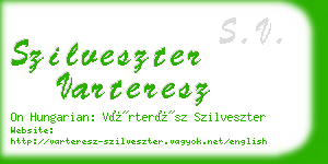 szilveszter varteresz business card